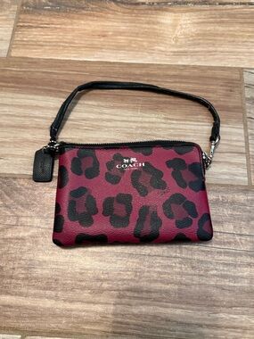 Coach Vintage Pink Leopard Print Wristlet